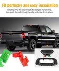 Hella Reliable 425 Piece Kit Car Push Retainer Clips And Auto Fastener Assortment showing green and red clips for tailgate installation.