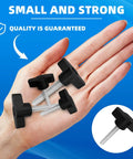Heavy Duty Solid Badass 20 Piece Thumb Screw And Wing Knob Bolt Kit M4 M5 M6 M8 Threads with black plastic knobs in hand