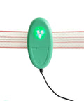 Electric Fence Tester With LED Indicator Lights For Pulsed Energizers Clip On Fence Wires Or Tape Fences Up To 40mm Tape Width mounted on tape fence