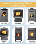 Diagram showing stoves AP5710, AP5660L, 5501S, 5660, VG5770, VG5790 for Exhaust Blower Motor Replacement 80602 Fits Vogelzang VG5790 VG5770
