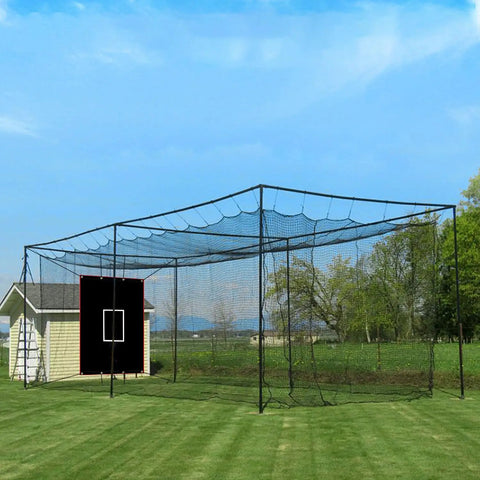 Heavy Duty Batting Cage Backstop With Strike Zone on PVC-coated 600D Oxford fabric, outdoor setup, 4x6 feet size