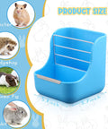 Top Shelf 4 Pack Hanging Hay Feeder For Domestic Rabbits Guinea Pigs And Chinchillas Zero Mess Cage Manger, blue 6.3-inch size.