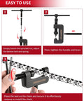 DAYUAN 13‑pc motorcycle chain breaker tool kit for 25–630 chain, front view with clamp, screw and chain