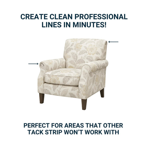 Front view of a cream floral upholstered armchair with wooden legs.