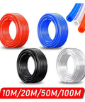 Top Shelf Orange Polyurethane Pneumatic Air Hose Tubing 100 Meter Roll Rock Solid with various colored rolls of 10M/20M/50M tubes.