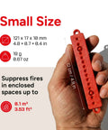 Heat Activated Automatic Fire Suppressant Aerosol Extinguisher Unit For Pickup Truck Rv Camper And Home Garage Instant Trigger shown in hand