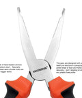 Premium Automotive Fuse Puller And Relay Extractor Tool With Insulated Handles, 6.5 inch metal pliers with serrated teeth for fuse removal.