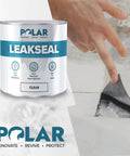 Clear Leak Fix Sealant 17 Oz One Coat Waterproof Sealant With Reinforced Fibers Instantly Seals Leaks And Cracks For Roofs Gutters Drains And Exterior Repairs No Mess DIY Friendly can beside person applying sealant to roof.