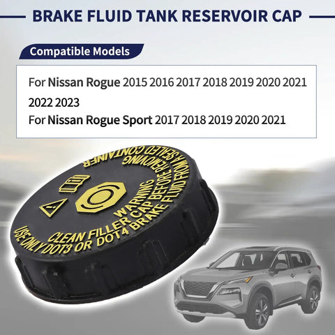 Brake Fluid Tank Reservoir Cap Fits Nissan Rogue 2015-2023 And Rogue Sport 2017-2021 Replacement 46020-4BA0A