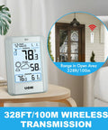 Indoor Outdoor Wireless Weather Station With External Thermometer Hygrometer Monitor All In One 330Ft Range Battery Operated