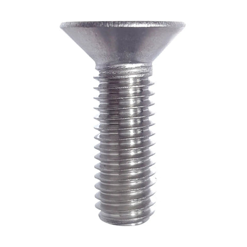 M8-1.25 X 35mm Flat Head Socket Cap Screw DIN 7991 A2-70 Stainless Steel showing full threaded body and head profile.