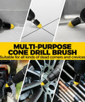 Holikme 30-pack drill brush attachments with yellow bristles for grout, tiles, sinks, and car cleaning