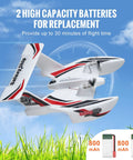 2.4GHz 3Ch RC Airplane Amphibious Ready To Fly With 6 Axis Gyro Stabilizer And Dual Batteries shown in flight on blue sky background