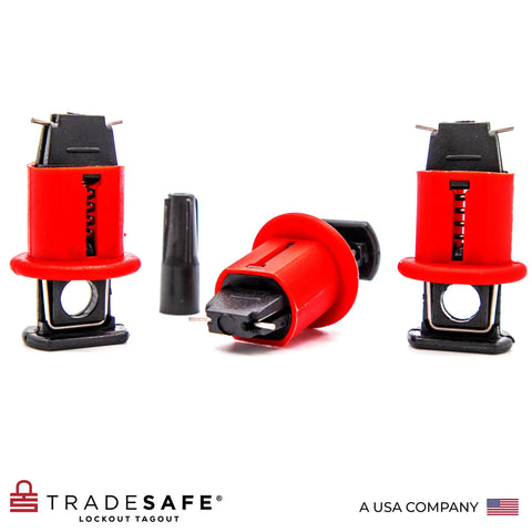 Three Pack Circuit Breaker Lockout Device For Three Eighth Inch Toggle Holes Standard Miniature Lockout Kit