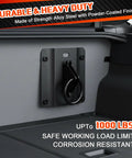 4 Piece Rig Ready Truck Bed Tie Down Anchors With E Port Bracket Plates And E Track O Rings Compatible With 2015 To 2024 Ford F150 F250 F350 close-up of anchor bracket on truck bed.
