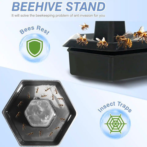 Newest Windows 8 Frame Beehive Kit with bees and beehive stand featuring insect trap and bee rest icons