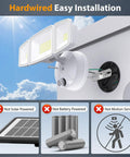 LED Dusk To Dawn Flood Light 80W 8000LM Exterior Security Lighting IP65 waterproof installed on building with adjustable heads.