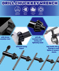 20 Piece Drill Chuck Key Wrench Set With Brass Chuck Collet Kit For Rotary Tools includes steel and anti-slip features.