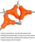 Y Shape All-In-One Hex Wrench Set For Bikes With Six Metric Sizes 2.5mm 3mm 4mm 5mm 6mm 8mm Beefy Chrome Plated Tool For Quick Bike Maintenance Mountain And Road Bicycle Repair with orange handles and polished chrome tips.