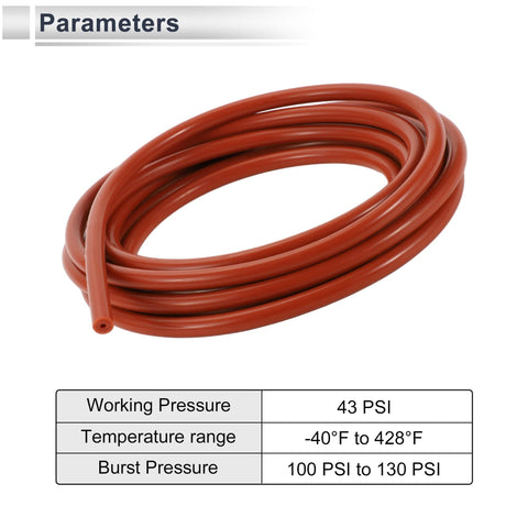 Silicone Vacuum Hose For Your Ride 15 Ft Long High Temp 3mm ID Approx 0.12 Inch 10mm OD 3.5mm Wall Red Heavy Duty