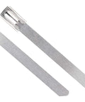 Close-up of Heavy Duty 15 Inch 316 Stainless Steel Cable Tie Pack Of 100 Industrial Grade Strong Tie showing locking mechanism