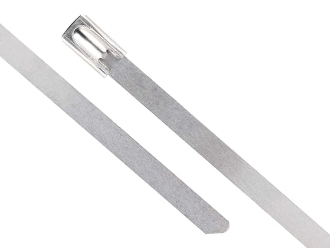 Close-up of Heavy Duty 15 Inch 316 Stainless Steel Cable Tie Pack Of 100 Industrial Grade Strong Tie showing locking mechanism