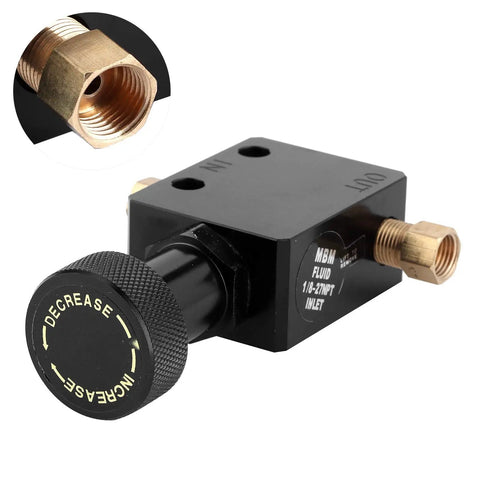 Supercharge Your Stopping Power With This Tight Adjustable Brake Proportioning Valve Crafted From Solid Aluminum Alloy For Universal Disc And Drum Systems That Keep Your Ride Planted And Handle Like A Dream in black finish with adjustable knob.