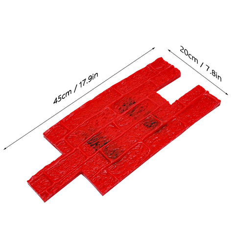Red Concrete Stamp Mat 17.9x7.8 Stone Texture PU Mold For Stamped Concrete Patio And Driveway, shown in red with dimensions.