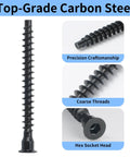 M5 X 30mm Confirmat Screws Black 100 Pieces Hex Socket Countersunk Self Tapping Furniture Connectors precision design