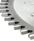Close-up of the 10-Inch 80-Tooth TCG Saw Blade For Aluminum, Non-Ferrous Metal And Plastic with tungsten carbide teeth.