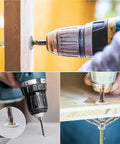 Self Drilling Drywall Anchors Kit With 100 Pieces Plastic Nylon Anchors And Yellow Zinc Plated Carbon Steel Screws No Pre Drill Install Easy Wall Mounts Durable Heavy Duty Fasteners For Home And Office DIY Projects, drill installing anchors into wood and drywall