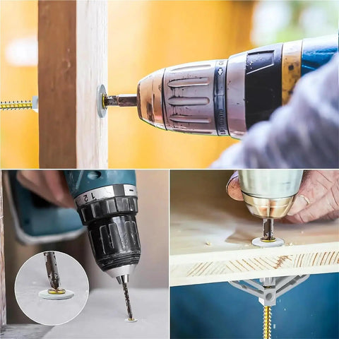Self Drilling Drywall Anchors Kit With 100 Pieces Plastic Nylon Anchors And Yellow Zinc Plated Carbon Steel Screws No Pre Drill Install Easy Wall Mounts Durable Heavy Duty Fasteners For Home And Office DIY Projects, drill installing anchors into wood and drywall