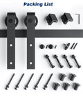 EaseLife 6.6 Ft Sliding Barn Door Hardware Track Kit With Basic J Pulley For 36 To 40 Inch Wide Single Door Aluminum Black