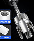 Cuthollow Comprehensive Pipe Threading Tool Set With Three Reamer Drill Bits and Matching Threaders for PVC plumbing repair visible.