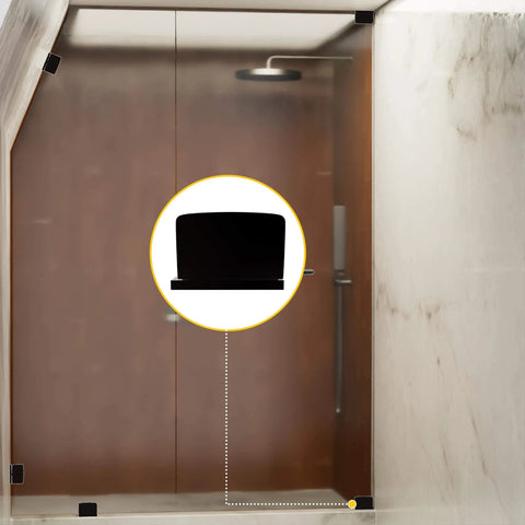 Adjustable Glass to Wall Mount Shower Door Pivot Hinge With Reversible L Bracket, for frameless shower, oil rubbed bronze finish.