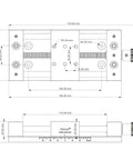 Dimensional drawing of Manual Linear Stage With 75mm Rail Guide Sliding Table In Aluminum Alloy Body Rock Solid Anti Backlash Nut