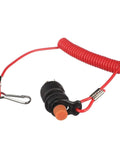Universal Boat Kill Switch Kit With 50 Inch Coiled Lanyard And Disconnect Clip Red Black Nylon Casing 5A At 12V