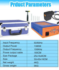 Auto Body Paintless Dent Repair Kit With 1.38kW Dent Puller Digital Display Overheat Protection Portable Case shown with specs