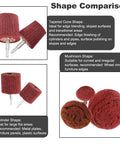 7 Piece Non-Woven Abrasive Buffing Wheel Set For Drill With One Quarter Inch Shank in various shapes