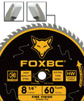 Eight And A Quarter Inch Table Saw Blade With Sixty Tooth Fine Finish For Hardwood Softwood And Plywood Ultra Thin Kerf And Durable Tungsten Carbide Five Eighths Inch Arbor Diamond Knockout For Long Life Pro Grade Woodworking Tool