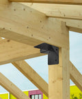 Installed 3-Way Right Angle Pergola Corner Bracket Kit, 4x4 Inch, 4 Pack With Screws for Wooden Pergolas and Outdoor Structures