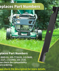 60 Inch Deck High Lift Lawn Mower Blades 3 Pack replaces 105-7718-03 and 115-9649-03 compatible with Exmark shown with a mower