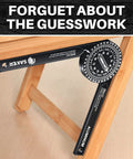 7-Inch Aluminum Miter Saw Protractor With Laser Inside And Outside Readouts, Precise Angle Finder used on wooden surface