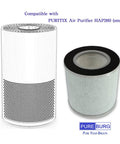 Two cylindrical air filters for Elechomes EPI236 air purifier, showcasing 2 Pack True HEPA Replacement Filter with H13 filtration.