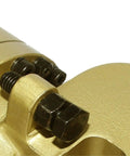 Close-up of AOXHUGB Handheld Rebar Bender Electric Hydraulic Pliers showing hydraulic mechanism and fittings.