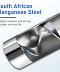 Close-up of South African manganese steel auger part, used in Heavy Duty Grain Suction Auger Pump Portable Grain Conveyor For Home Use High Suction For Small Particles Like Cement Grain Fertilizer Built Tough With Durable Rubber Hose And 60 Inch Reach, showing its resilient design.