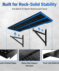 Two Pack 1x6ft Perforated Garage Shelving System With Beefy Duty Wall Shelves 1400 Lbs Total Load 700 Lbs Per Tier Two 1x3 Ft Shelves Per Tier Easy Mount Great For Quick No Nonsense Garage Organization. Perforated steel shelf frame with tri-beam support