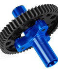 Metal Spur Gear Slipper Clutch 57T 32P With 15T 16T 17T Pinions Upgrade Kit for RC Trucks, navy blue close-up view.