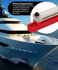Six Terminal Bus Bar Power Distribution Block High Current 150A DC 48V with cover on a yacht