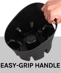 Universal Black Plastic Drip Tray for Toilet Plungers With Easy Grip Handle Keeps Bathroom Floors Clean Holds Any Style Plunger